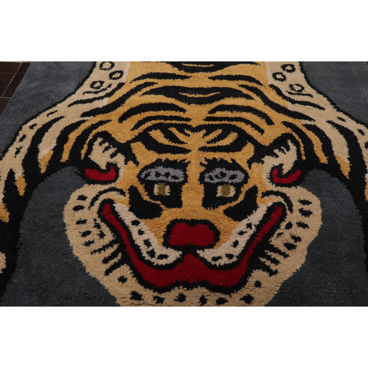 Oriental Rug of Houston Handmade Tufted Wool Gray/Gold Rug Wayfair